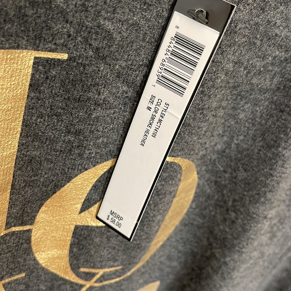 NWT Catherine Malandrino  dark Heather grey LOVE sweatshirt. - Picture 3 of 4